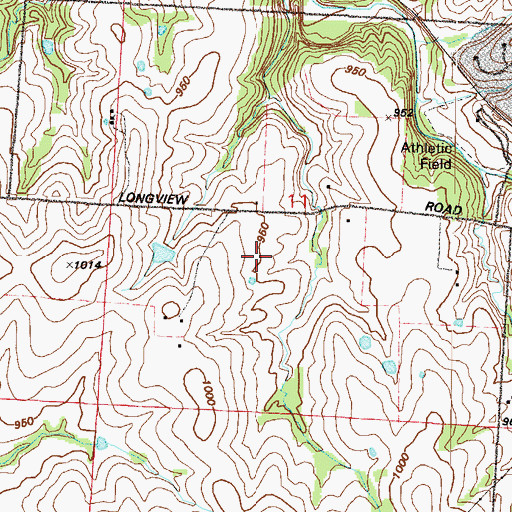 Topographic Map of Cedar Hill School, MO