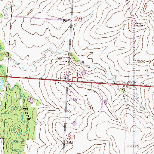 Topographic Map of Kinehaven Farm (historical), MO