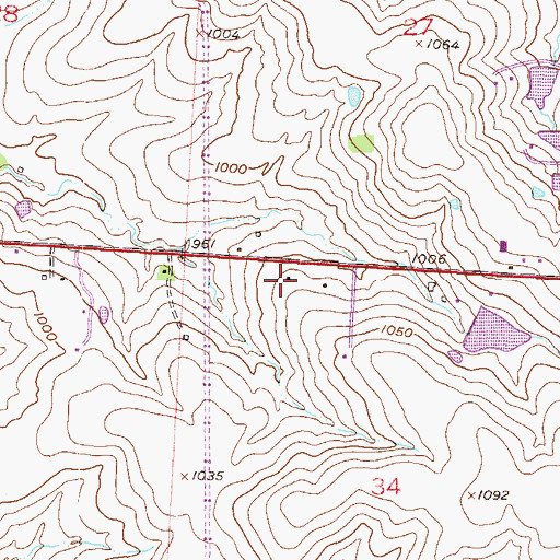 Topographic Map of Rosedale School (historical), MO
