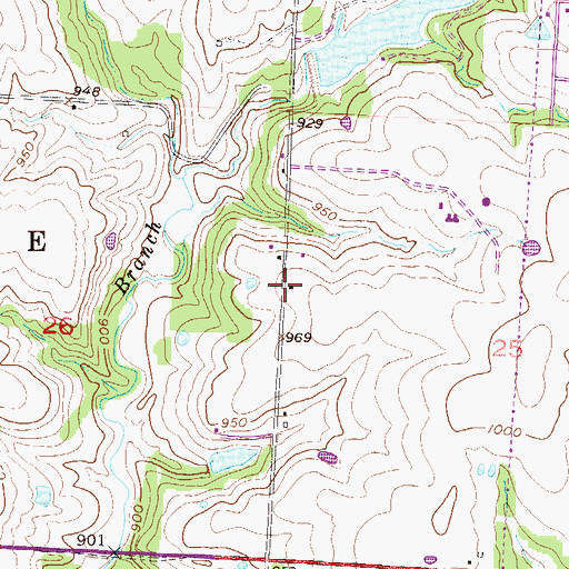 Topographic Map of Woodland School (historical), MO