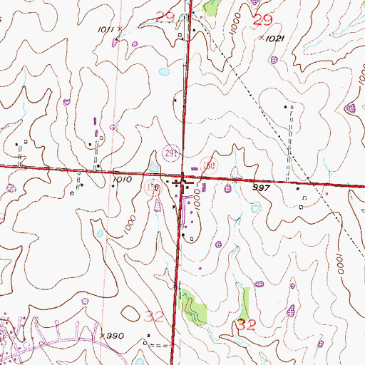 Topographic Map of Maple Grove School (historical), MO