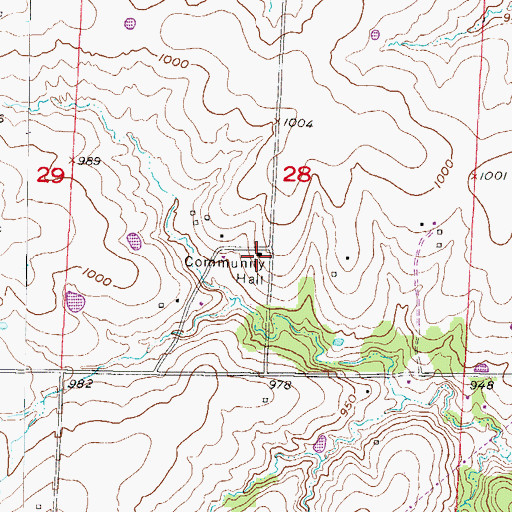 Topographic Map of Hazel Grove School (historical), MO