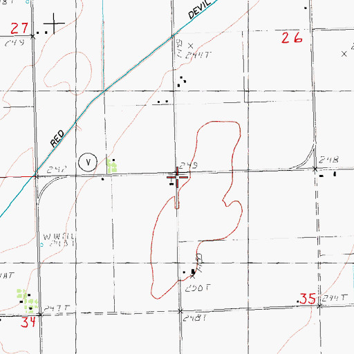 Topographic Map of Antioch School (historical), MO