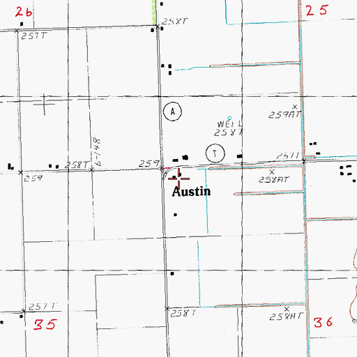 Topographic Map of Austin School, MO