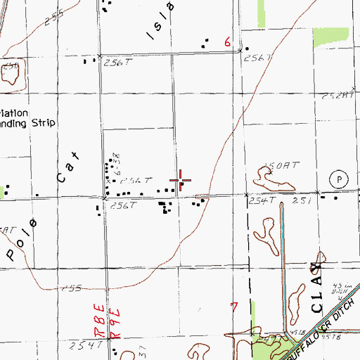 Topographic Map of Ward School, MO