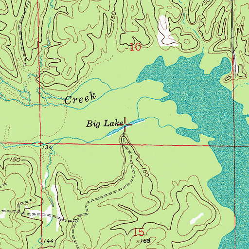 Topographic Map of Big Lake, AR