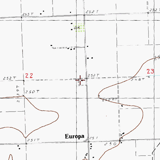 Topographic Map of Europa School, MO