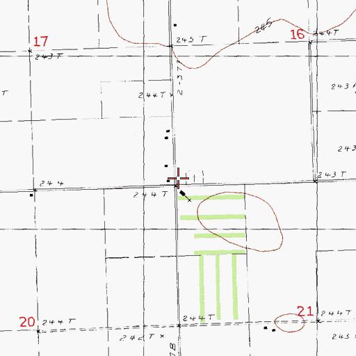 Topographic Map of Silverdale School (historical), MO