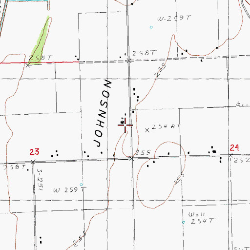 Topographic Map of Johnson Island School (historical), MO