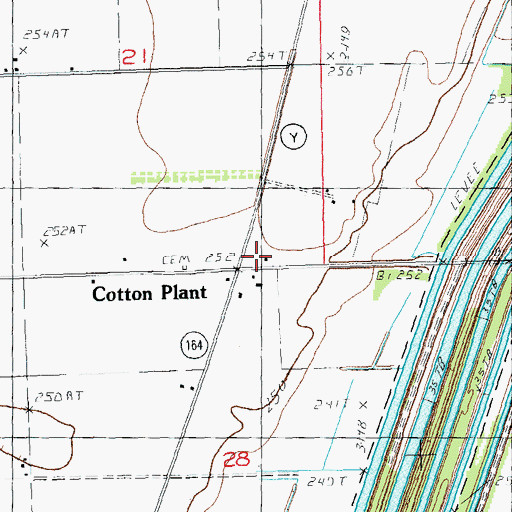 Topographic Map of Cotton Plant School (historical), MO
