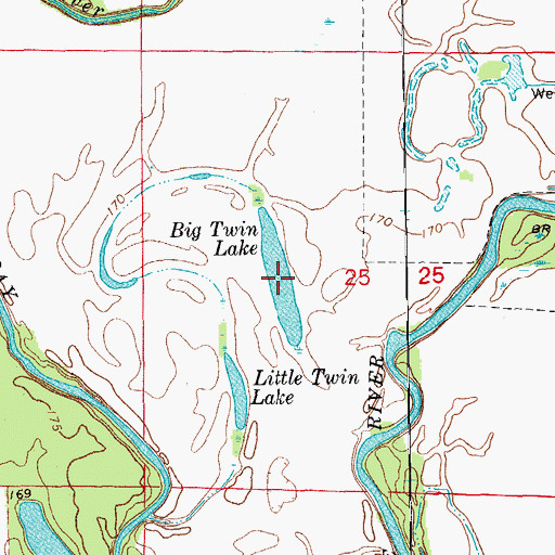 Topographic Map of Big Twin Lake, AR
