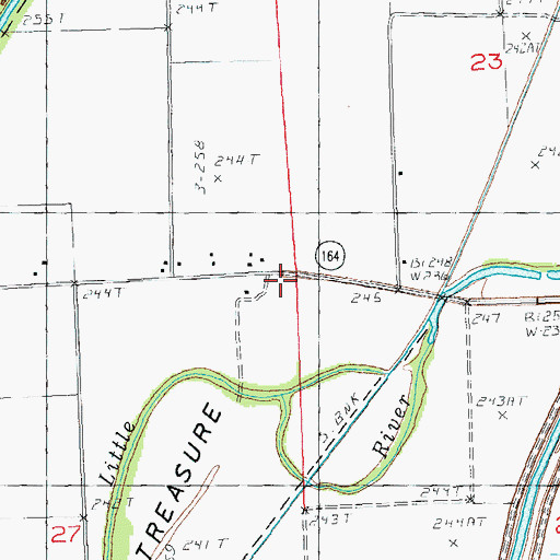 Topographic Map of Thompson School (historical), MO