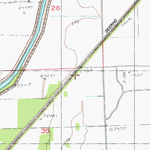Topographic Map of Huckin (historical), MO