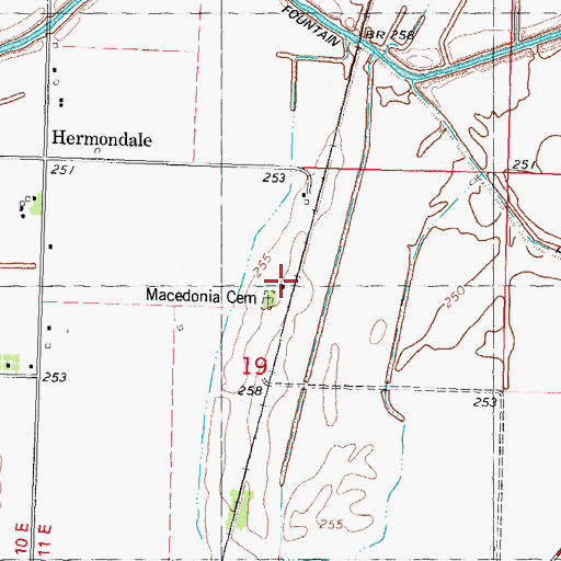 Topographic Map of Hermondale Church (historical), MO