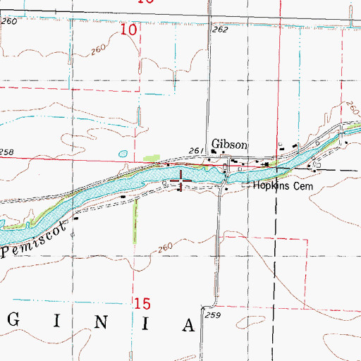Topographic Map of Gibson School (historical), MO