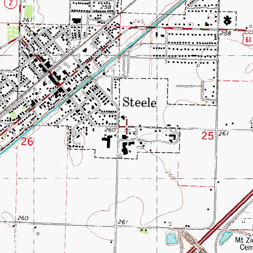 Topographic Map of Holley Cemetery, MO