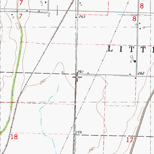 Topographic Map of Persimmon Grove School (historical), MO