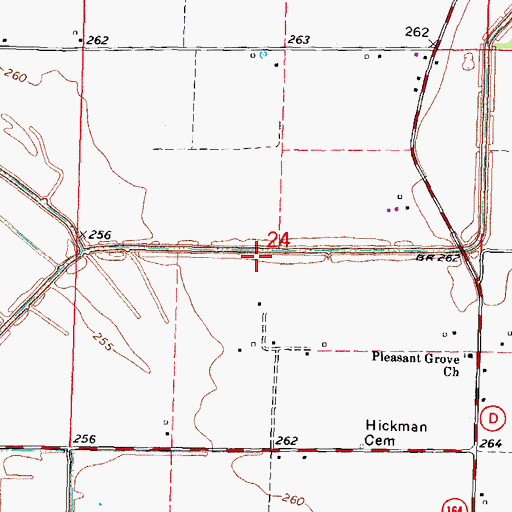 Topographic Map of Needmore School (historical), MO