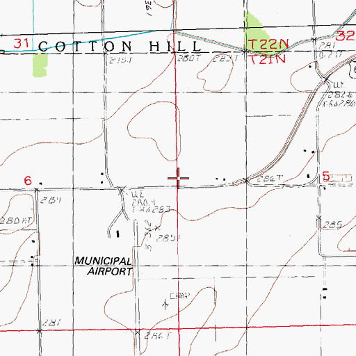 Topographic Map of Peedee School (historical), MO