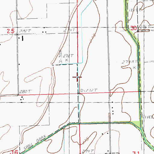 Topographic Map of Gibson Church, MO