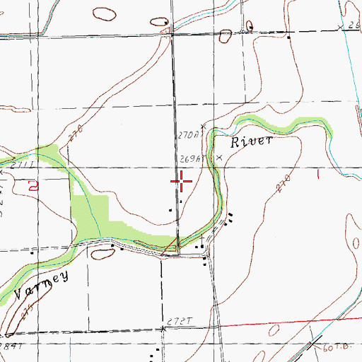 Topographic Map of Walnut Grove School (historical), MO