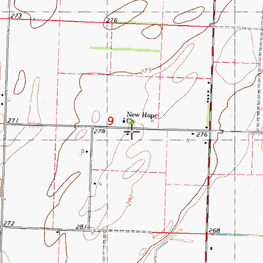 Topographic Map of Zion School, MO