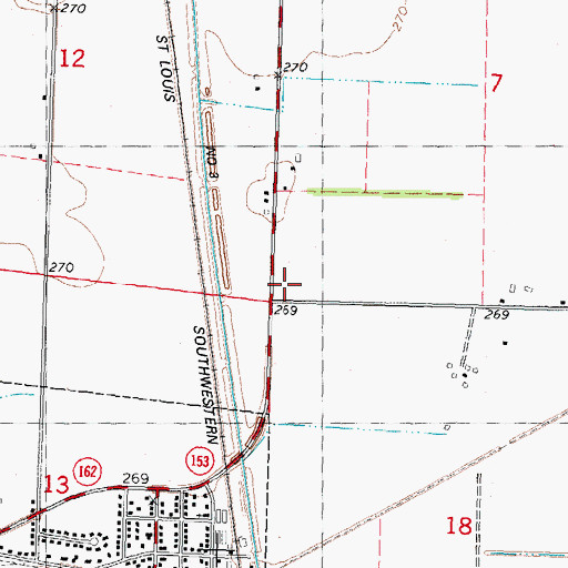 Topographic Map of Little Walnut School (historical), MO