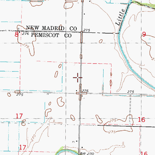 Topographic Map of Hildreth Church (historical), MO