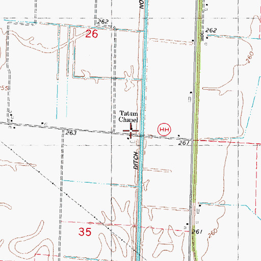 Topographic Map of Tatum School (historical), MO