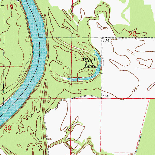Topographic Map of Black Lake, AR