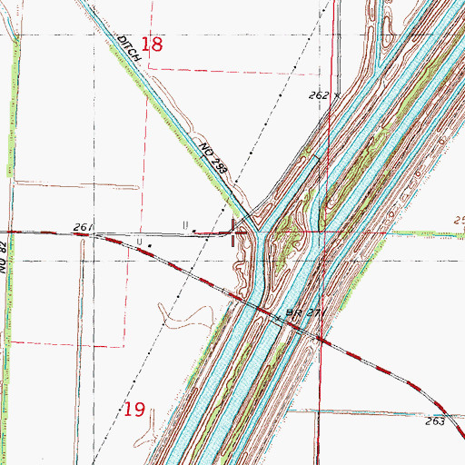 Topographic Map of Richland School (historical), MO
