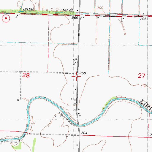 Topographic Map of Pin Oak School (historical), MO