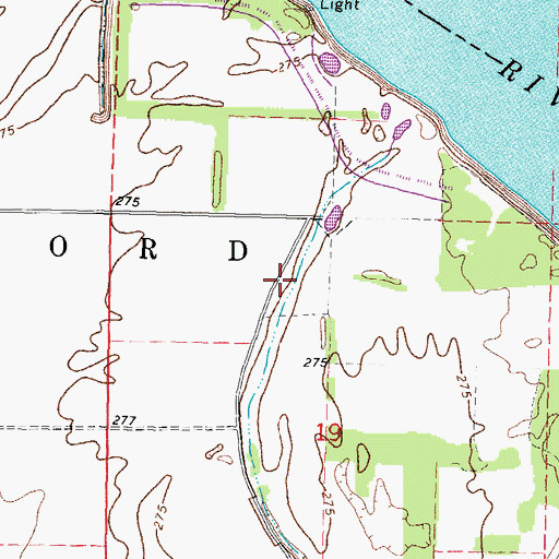 Topographic Map of Bend School (historical), MO
