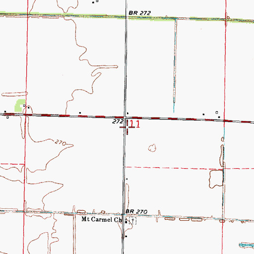 Topographic Map of Concord Church (historical), MO