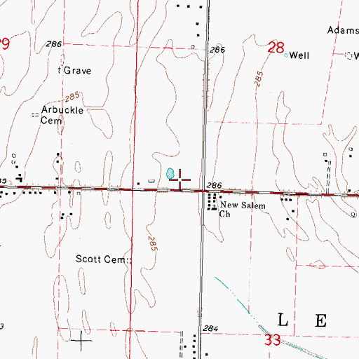 Topographic Map of Scott School (historical), MO