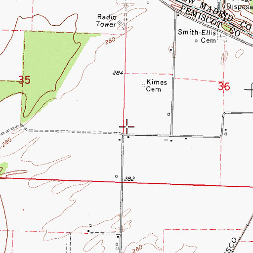 Topographic Map of Carter School (historical), MO