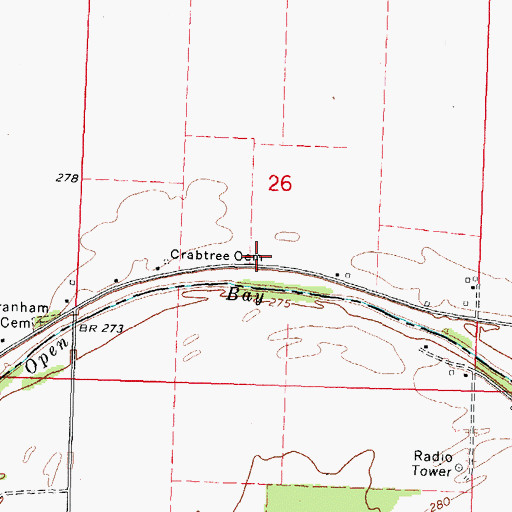 Topographic Map of Zion Rock School (historical), MO
