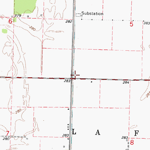 Topographic Map of Grape Ridge School (historical), MO