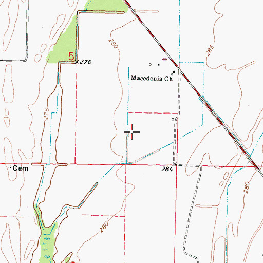 Topographic Map of Riddles Point School (historical), MO