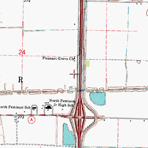 Topographic Map of Fisher School (historical), MO