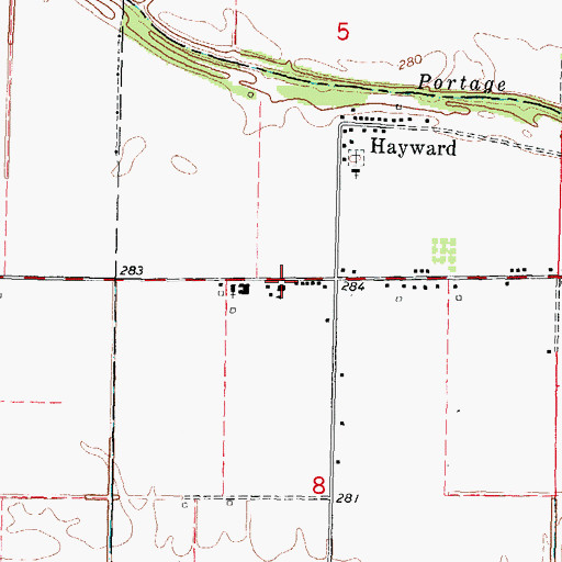 Topographic Map of Hayward School, MO