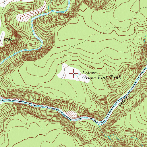 Topographic Map of Lower Grass Flat Tank, AZ
