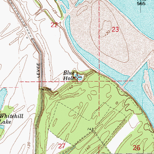 Topographic Map of Blue Hole, AR