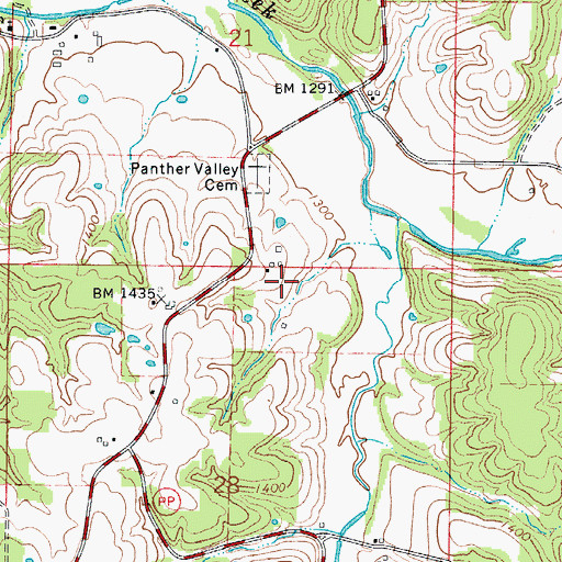 Topographic Map of Panther Valley School (historical), MO