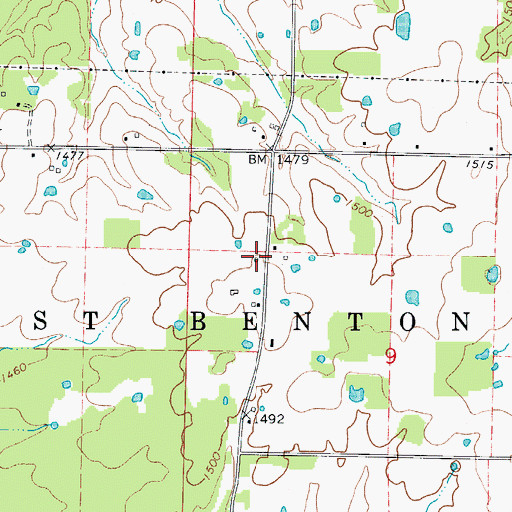 Topographic Map of Whiteoak School, MO