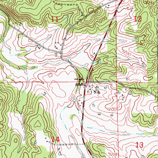 Topographic Map of Sherrill School, MO