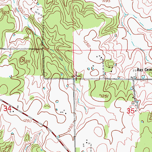 Topographic Map of Bethlehem School, MO