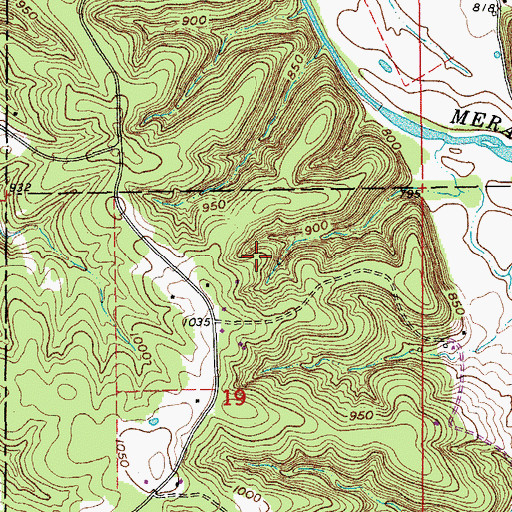 Topographic Map of Mount Pisgah Church (historical), MO