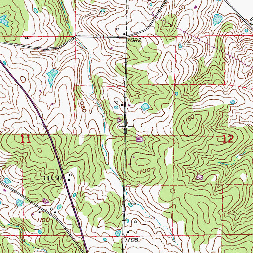 Topographic Map of Linville School (historical), MO