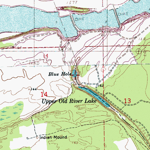 Topographic Map of Blue Hole, AR